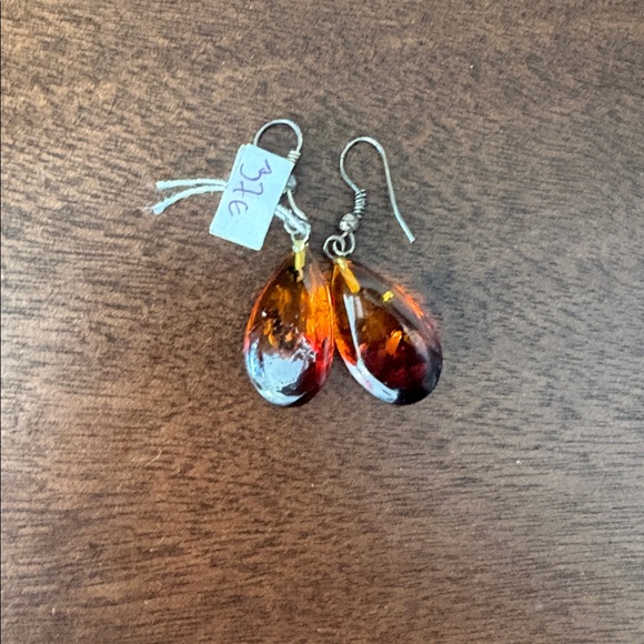 Amber Teardrop Earrings - Picture 3 of 3